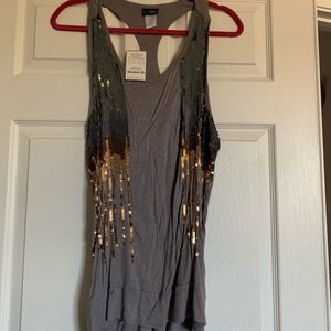 Grey Sequence Tank top